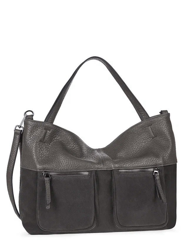 HL 18-308113 Сумка женская замша/экокожа (серый) (Серый/35*28*9/натуральная замша/экокожа/Hogerland)