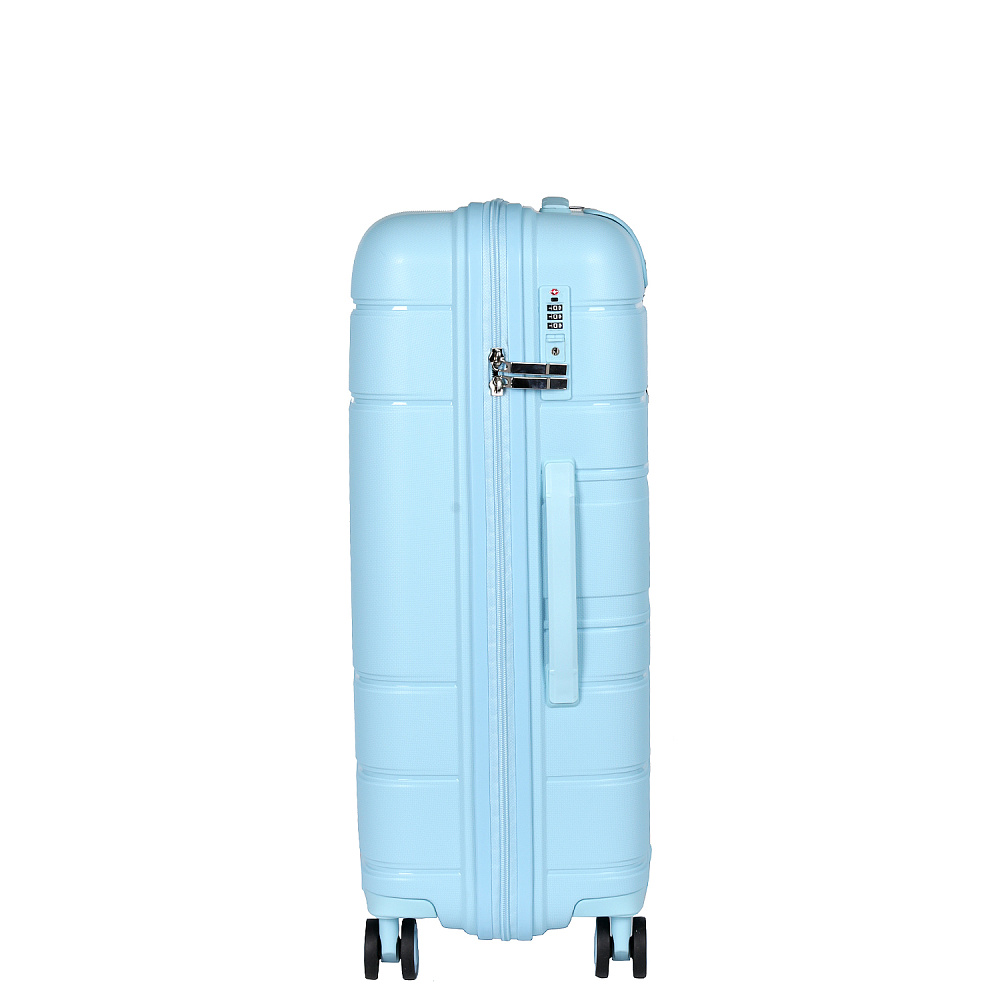 EN9520-24-9 (FABRETTI) Чемодан 4-х колесный 100% полипропилен  (Голубой/45*66*26/полипропилен/M/FABRETTI)