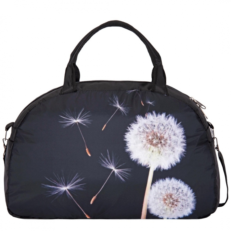 №69 Сумка дорожная черный, ткань плащевка (Черный/24*43*13/полиэстер/0,35 кг)