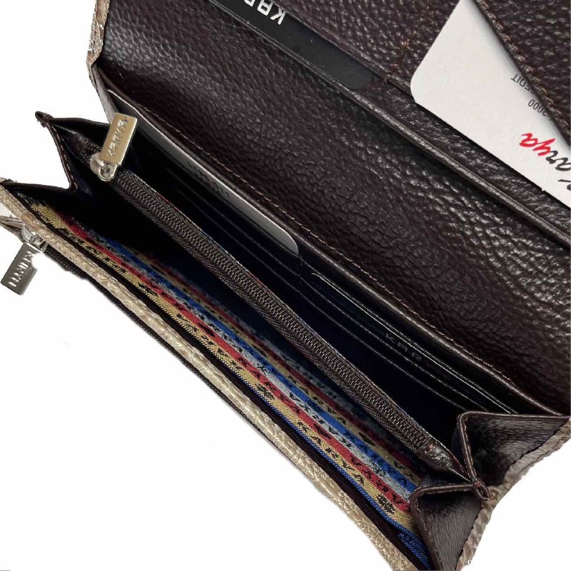 1195-011 Портмоне женское натуральная кожа KARYA (Бежево-коричневый лак/19*9,5*2,5/натуральная кожа/KARYA)