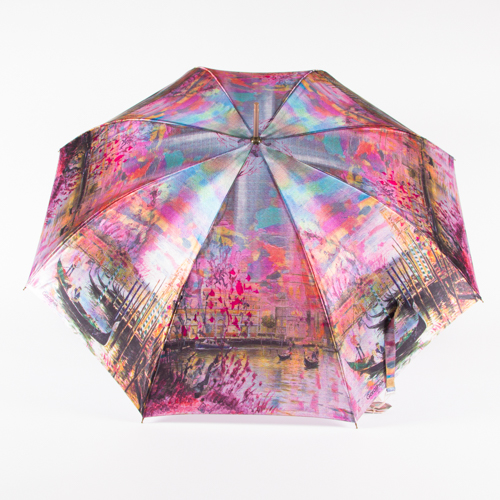 618144 Зонт женский трость,полуавтомат,сатин. ручка пласт. крюк (сатин/Goroshek)