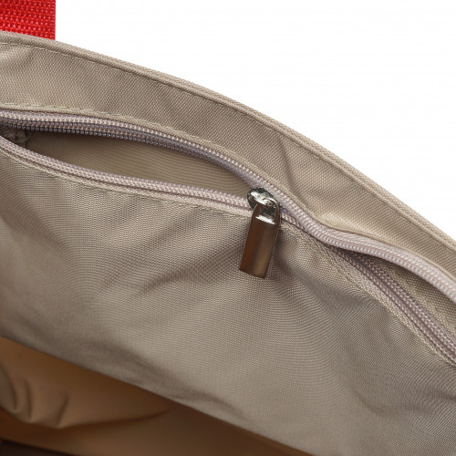 1-58 Сумка молодёжная (Пес на поводке/бежевый) (Бежевый/28*38*10/текстиль/ANTAN)