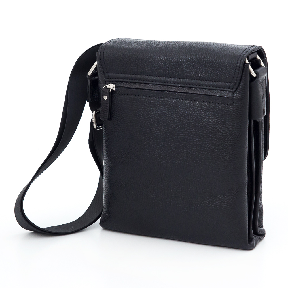 255 чёрная Сумка мужская натуральная кожа WOLFE (Черный/22*28*7/натуральная кожа/WOLFE)