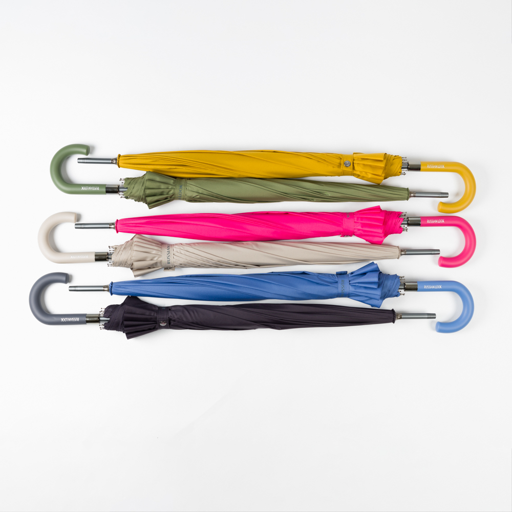 RX-41821 Зонт женский, трость, полуавтомат (однотонный/12-65/эпонж/Russian Look)