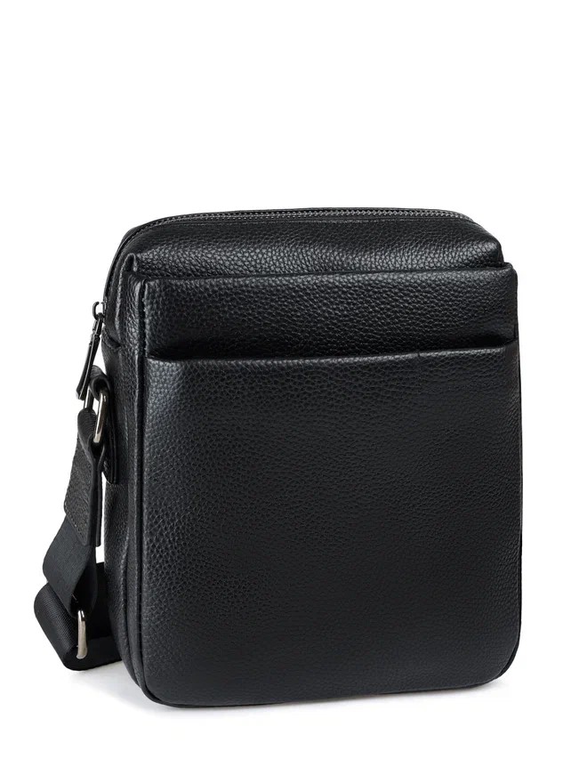 HL 11-600115 Сумка мужская натуральная кожа (черный) (черный/19*20*7/натуральная кожа/Hogerland)