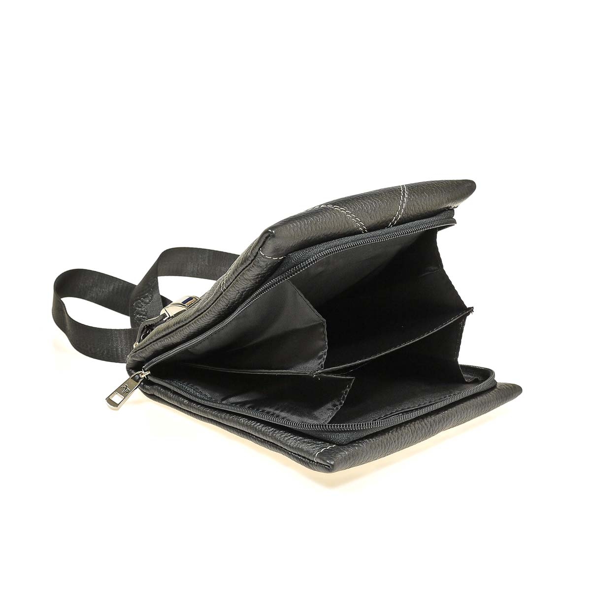 102-856-1 Сумка мужская кожа (Пеллекон) (черный/18*21*3,5/натуральная кожа/PELLECON)