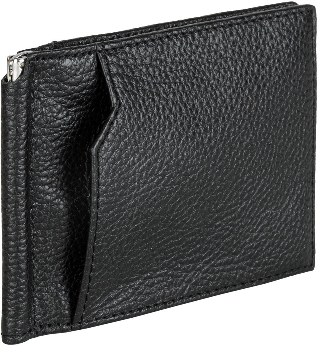 0460-45 Зажим для купюр KARYA (Черный/11*8*1/натуральная кожа)