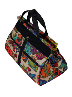 М-462 Саквояж дизайн кошки бежевый (бежевый/полиэстер/39*34*17NTL Continent)