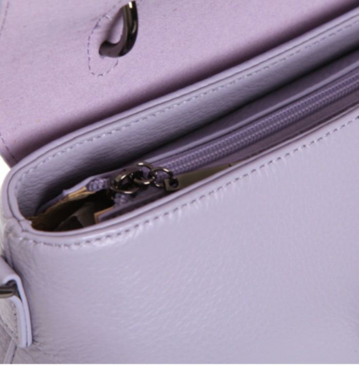 616К Сумка женская натуральная кожа (lavander) (Сиреневый/натуральная кожа)