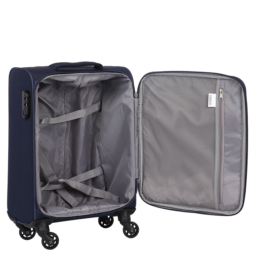 NE2020-20-8 Чемодан 4-х колесный 100% полиэстер FABRETTI  (Синий/36*55*22/полиэстер/S)