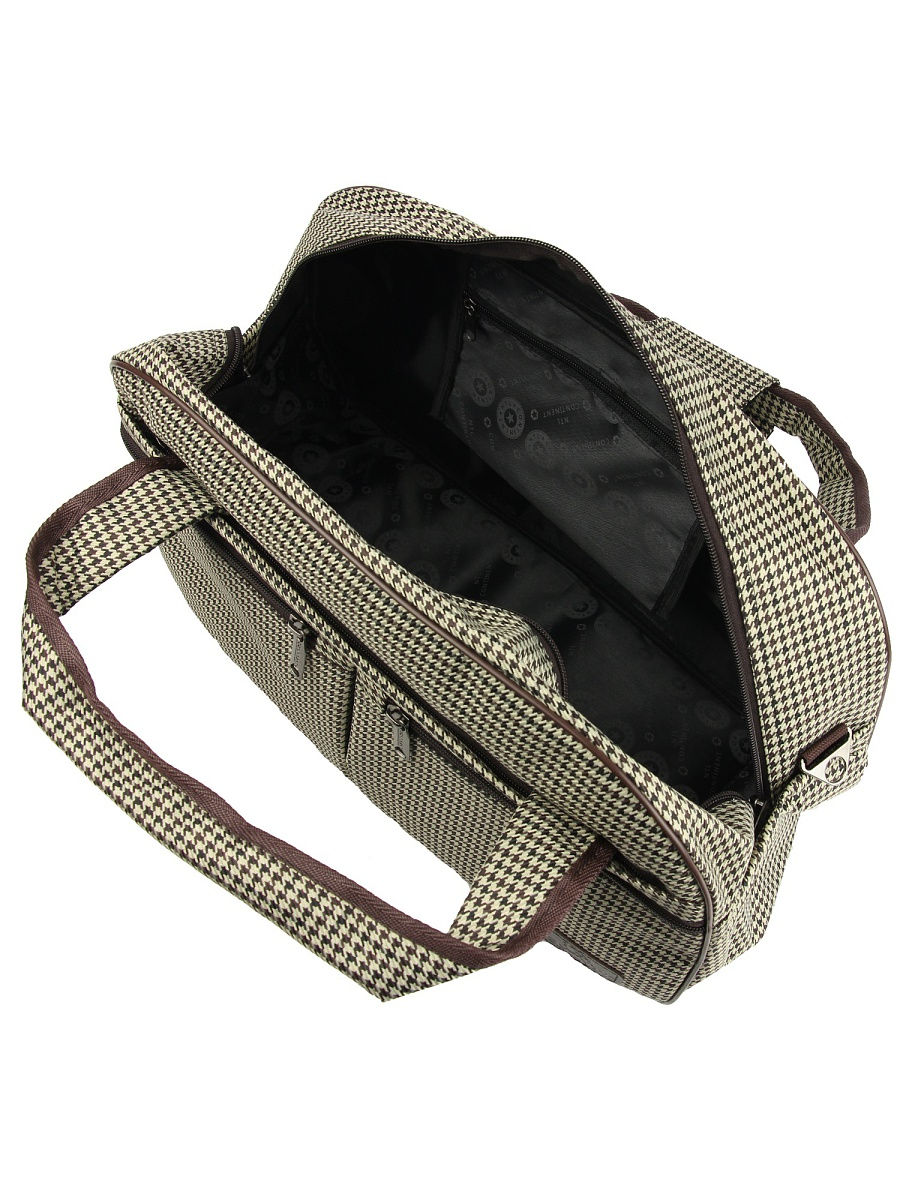 М-505 Саквояж дизайн гусиная лапка (Бежевый/47*28*20/текстиль/NTL Continent)