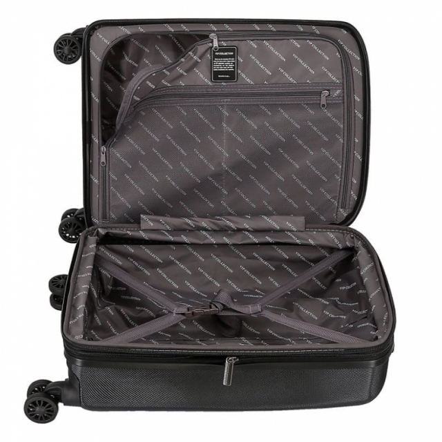 808 PC - 24 (Black) Чемодан VIP COLLECTION на 4 кол.(поликарбонат) (Черный/45*67,5*25/поликарбонат/M/3,5 кг/90 литров)