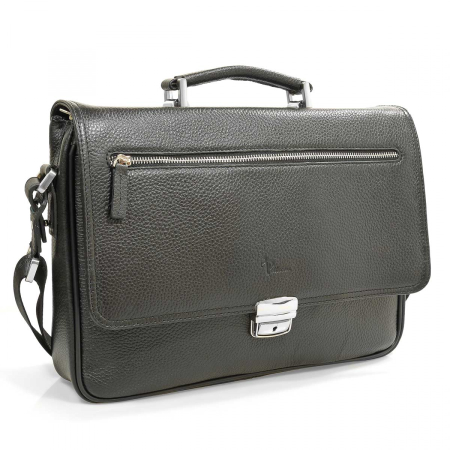 102-281-1 Портфель мужской кожа (Пеллекон) (черный/34*25,5*6/натуральная кожа/PELLECON)