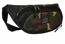 П17011 сумка поясная Polar Камуфляж на черном текстиль (Хаки/15*33*6/полиэстер/014 кг/2 литра/Polar)