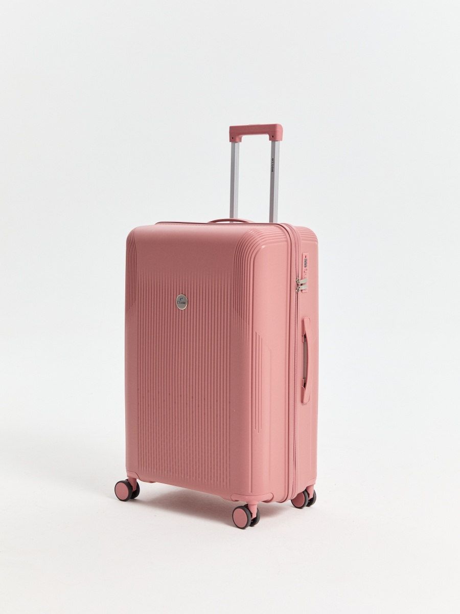Чемодан Riga - Pink 24 (Розовый) M (розовый/42*67*27/полипропилен/M/3,2 кг/70 литров/L’case)