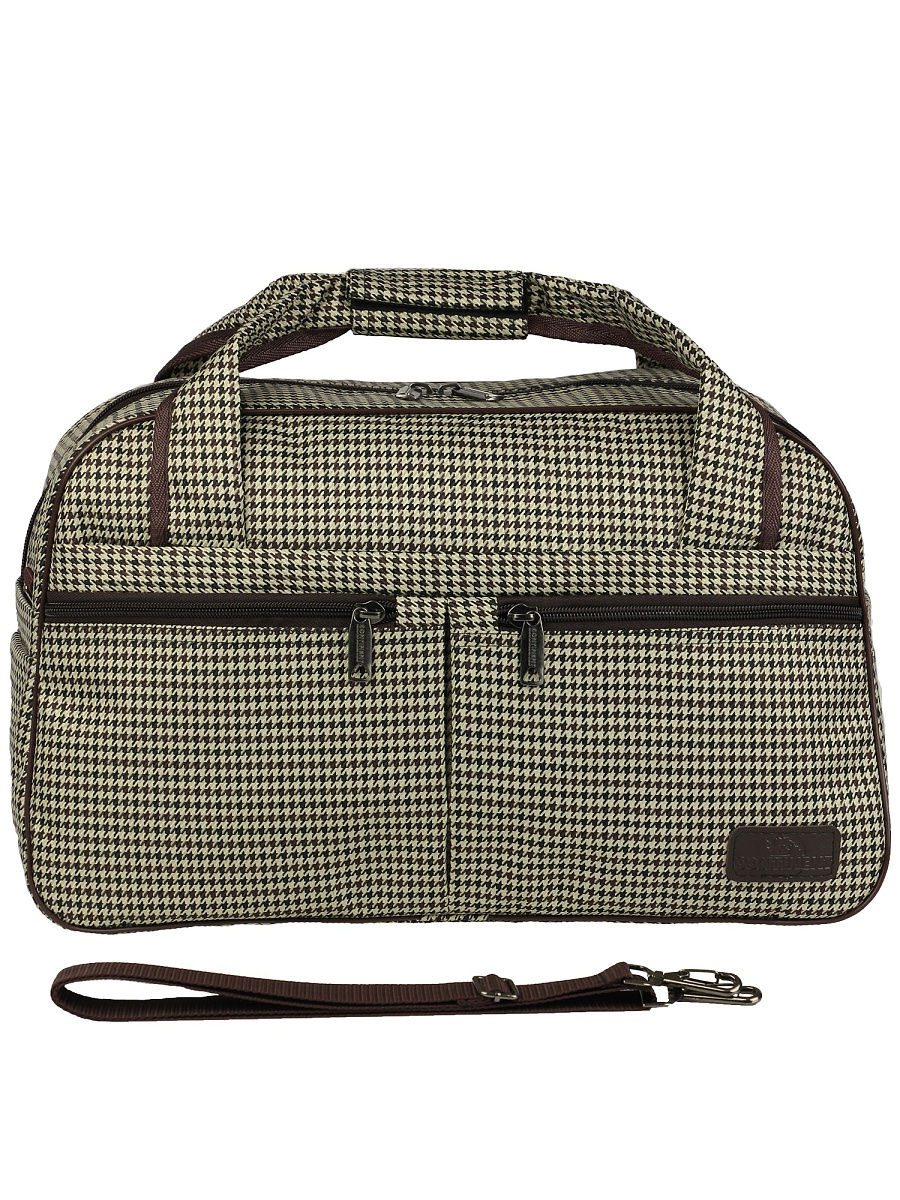 М-505 Саквояж дизайн гусиная лапка (Бежевый/47*28*20/текстиль/NTL Continent)