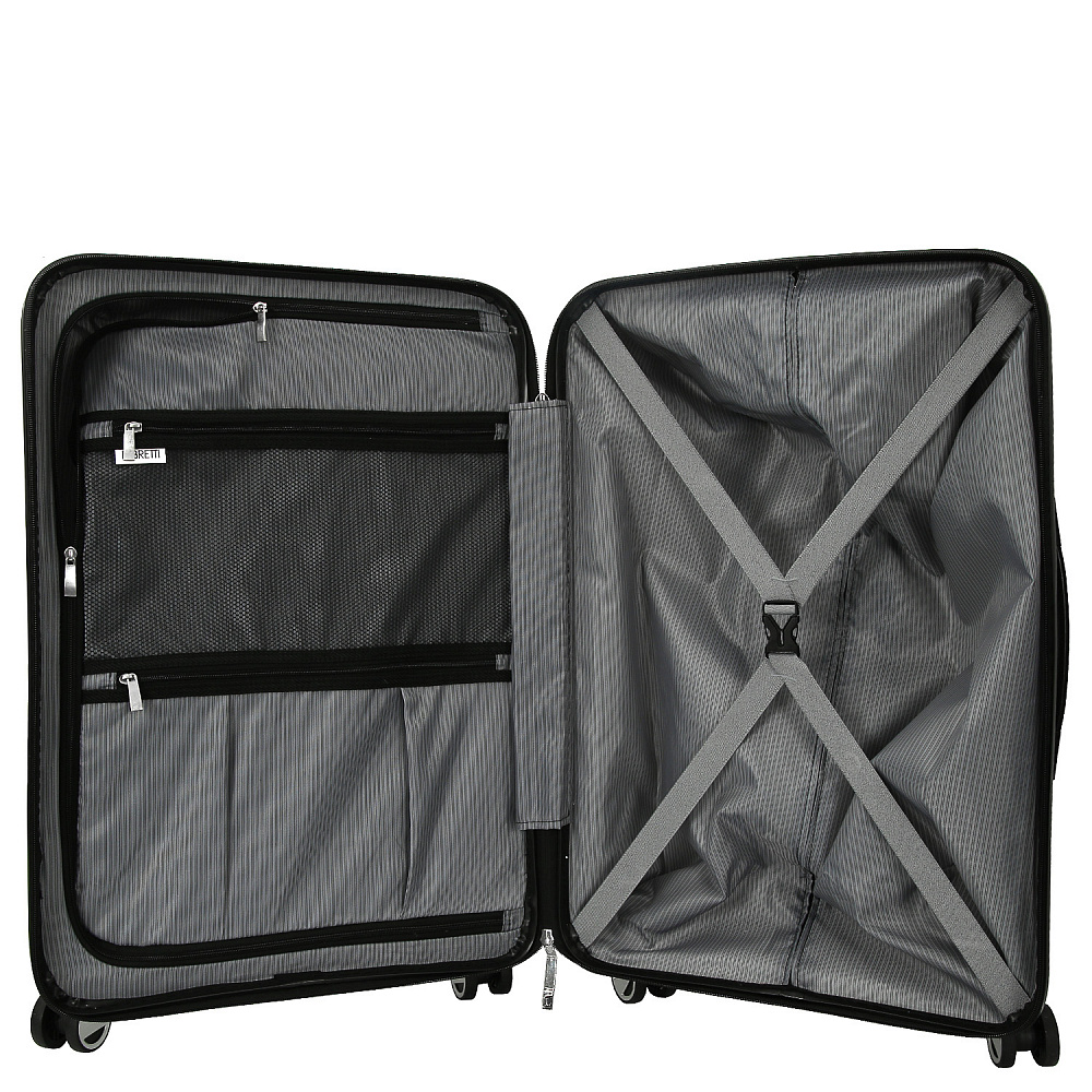 EN7520-024-1 FABRETTI Чемодан 4-х колесный 100% полипропилен FABRETTI (Белый/45*68*25/полипропилен/M)