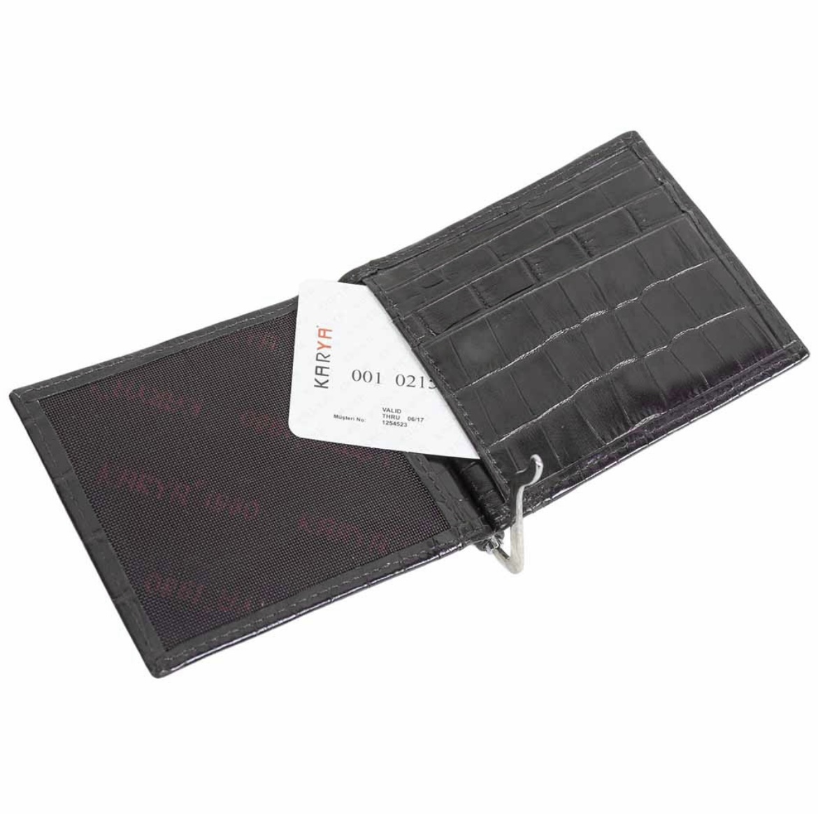 0455-53 Зажим для купюр KARYA (Черный/11*8,5*1/натуральная кожа)