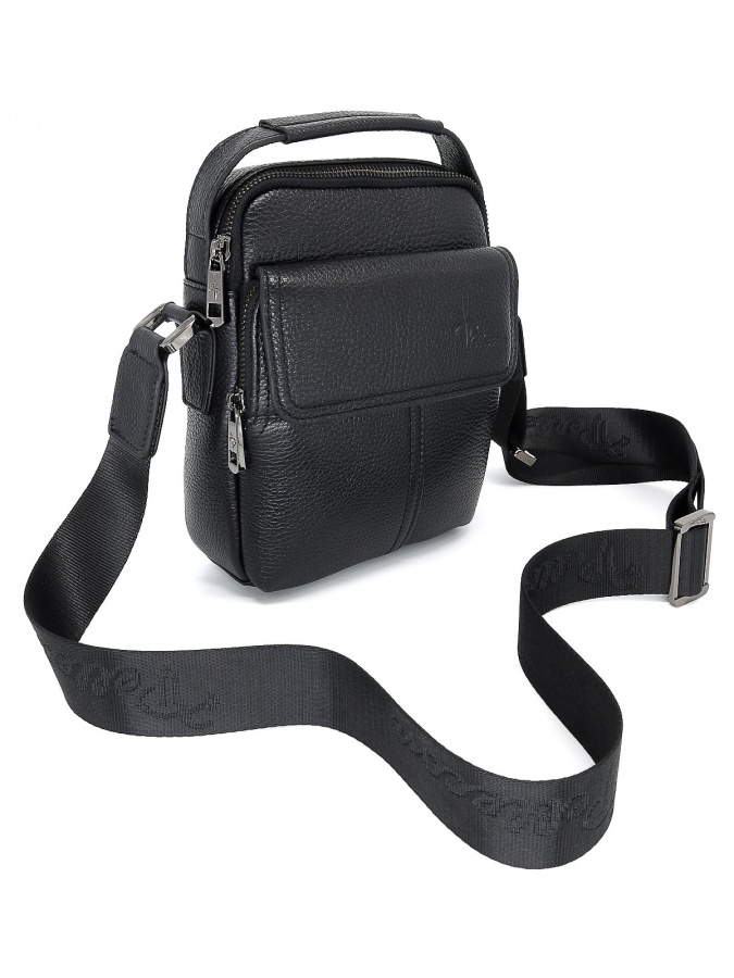 102-82104-1 Сумка мужская кожа (Пеллекон) (черный/18*25*8/натуральная кожа/PELLECON)