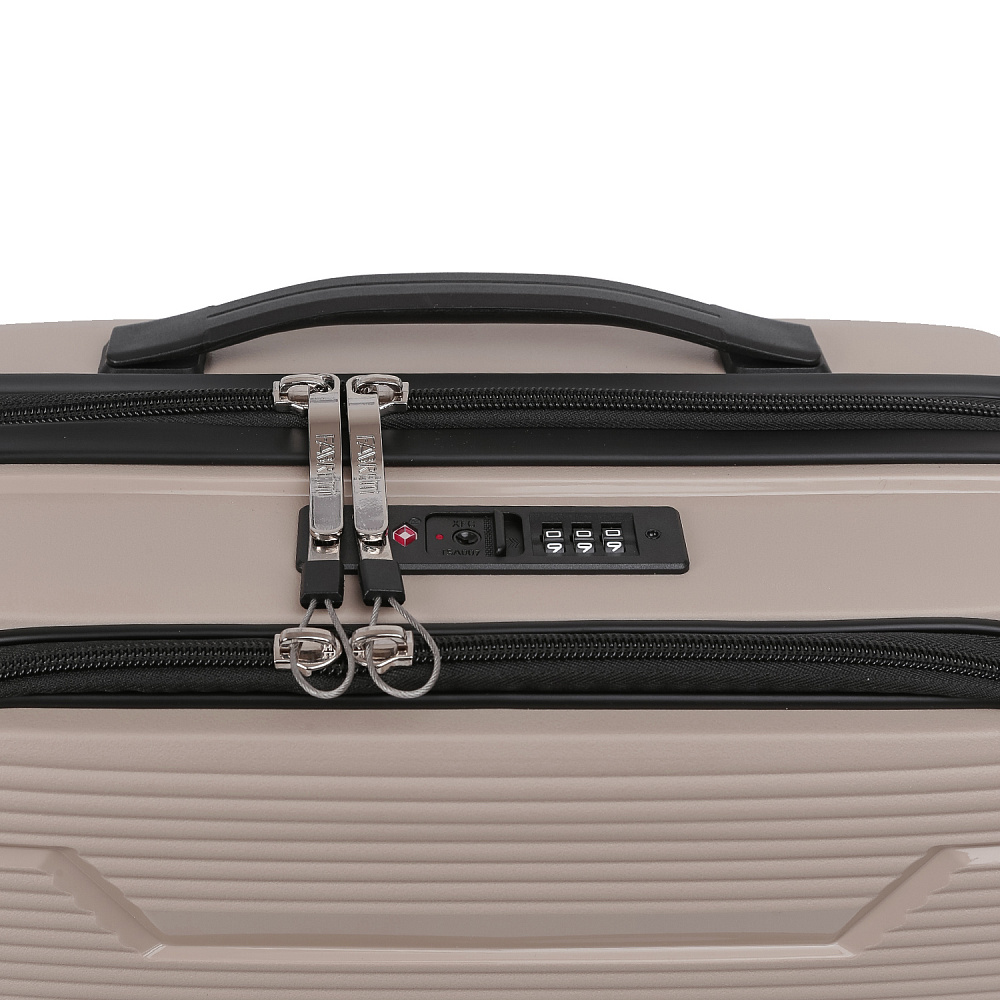 AT1010-20-12 FABRETTI Чемодан 4-х колесный 100% полипропилен (бежевый тёмный/39*55*21/полипропилен/S/FABRETTI)