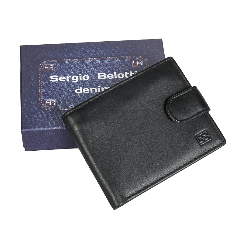 2330-02 (denim black) Портмоне Sergio Belotti (черный/11,5*9*2/натуральная кожа/Sergio Belotti)