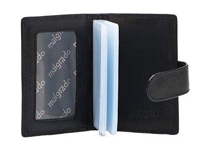 42003-64D Black Визитница (Malgrado) (черный/7,5*11*1,5/натуральная кожа/Malgrado)