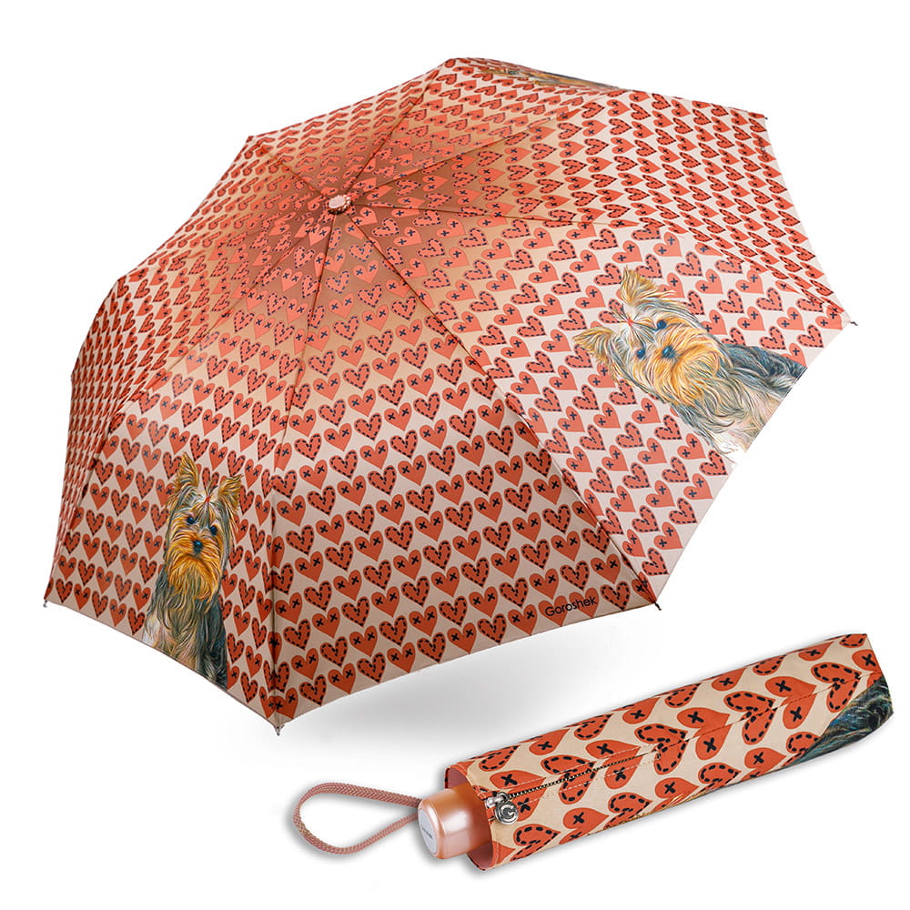 637195 Зонт женский 3 сл.,полный автомат, ручка пласт. прямая (эпонж/Goroshek)