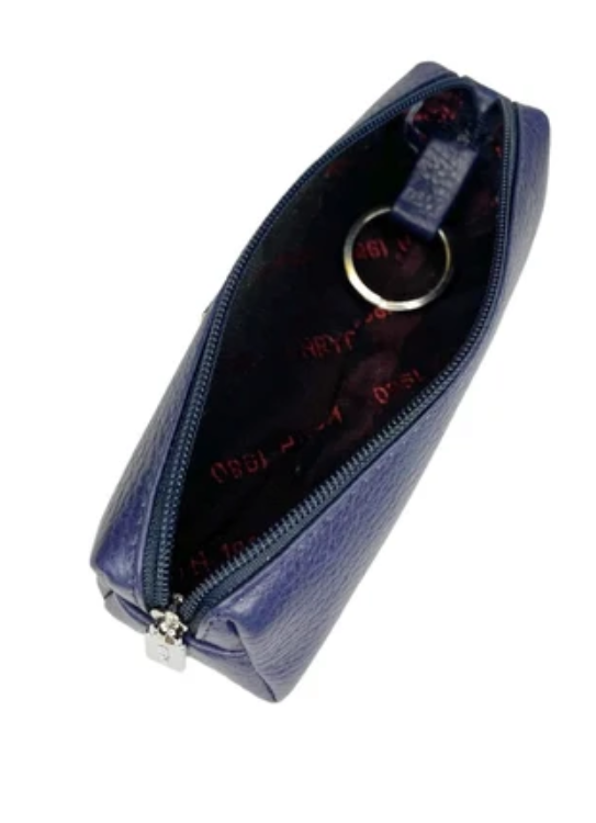 436-44 Ключница натуральная кожа.KARYA (Синий/12 см*4,5 см*3 см/натуральная кожа)