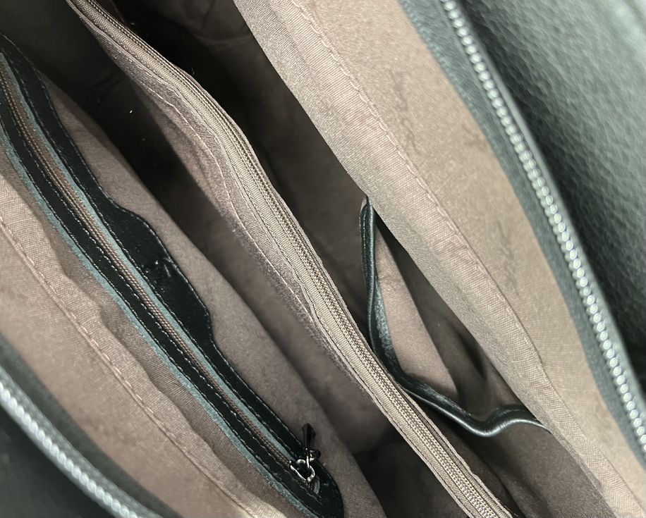 155К Сумка женская натуральная кожа (чёрный) (Черный/36*27*12/натуральная кожа/Redmond)