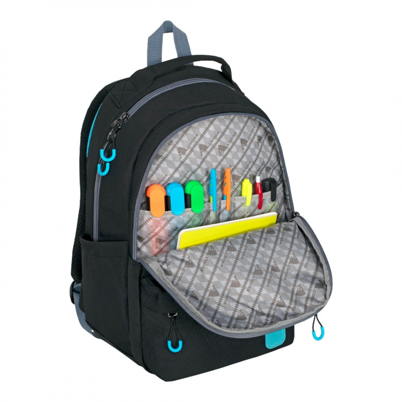 М-3-2 ACROSS Молодежный рюкзак  (Черный/31*45*12/полиэстер/0,7 кг/Across)