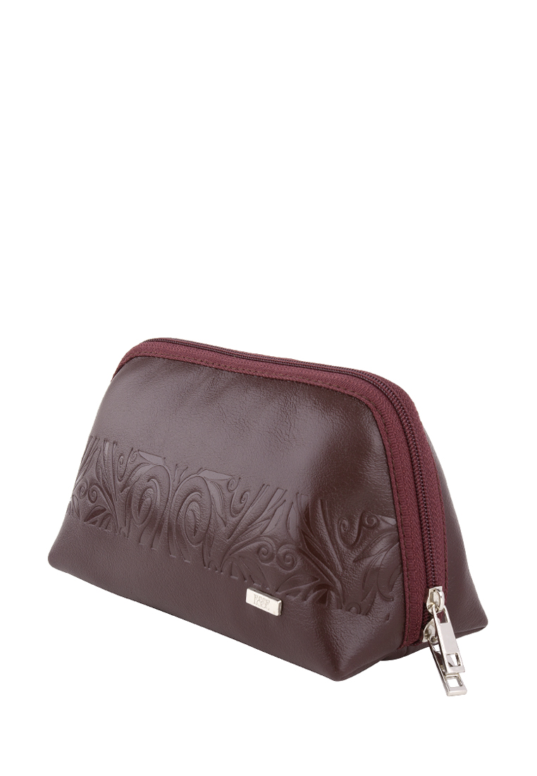 77592 Косметичка ПРЕТТИ CHERRY кожа вишня тиснение кэж. (Бордовый/натуральная кожа/Esse)