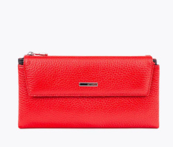 1173-46/45 Портмоне женское натуральная кожа KARYA (Красный/чёрный/19*10*1,5/натуральная кожа/KARYA)