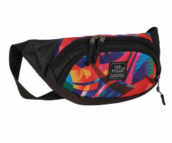 П17011 сумка поясная Polar Абстракция красная на черном текстиль (Красный/чёрный/15*33*6/полиэстер/014 кг/2 литра/Polar)