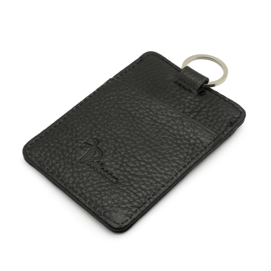 102-717-1 Чехол д/пропуска (Пеллекон) (черный/10,8*7,8/натуральная кожа/PELLECON)