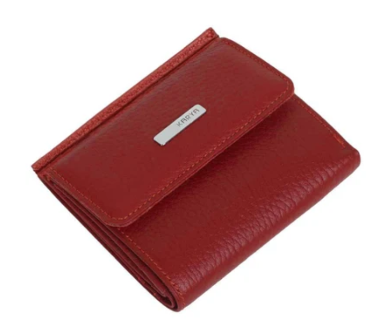 1066-46 Портмоне женское натуральная кожа KARYA  (Красный/10*10*2/натуральная кожа)