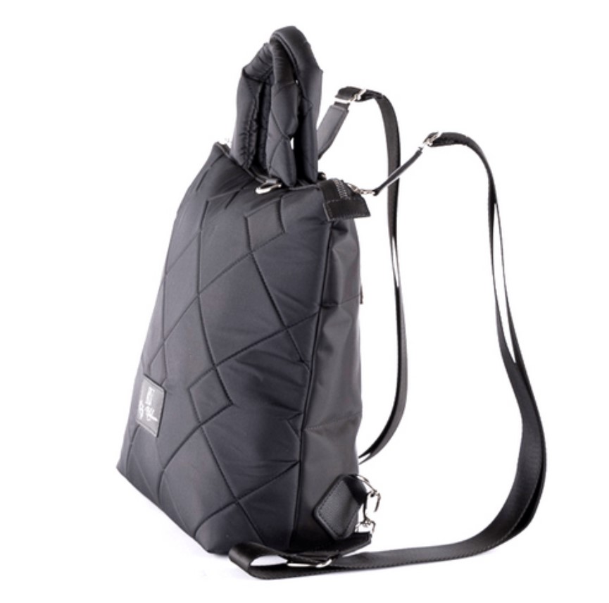 006-30303 Сумка-рюкзак женская черный+ромбы большие (Dewspo) (черный/29*31*14/текстиль/KATY NIKOLAEVA)