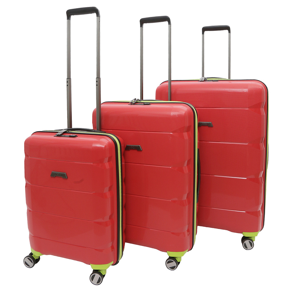 EN6520-20-41 FABRETTI Чемодан 4-х колесный 100% полипропилен (Красный/39*56*20/полипропилен/S/FABRETTI)