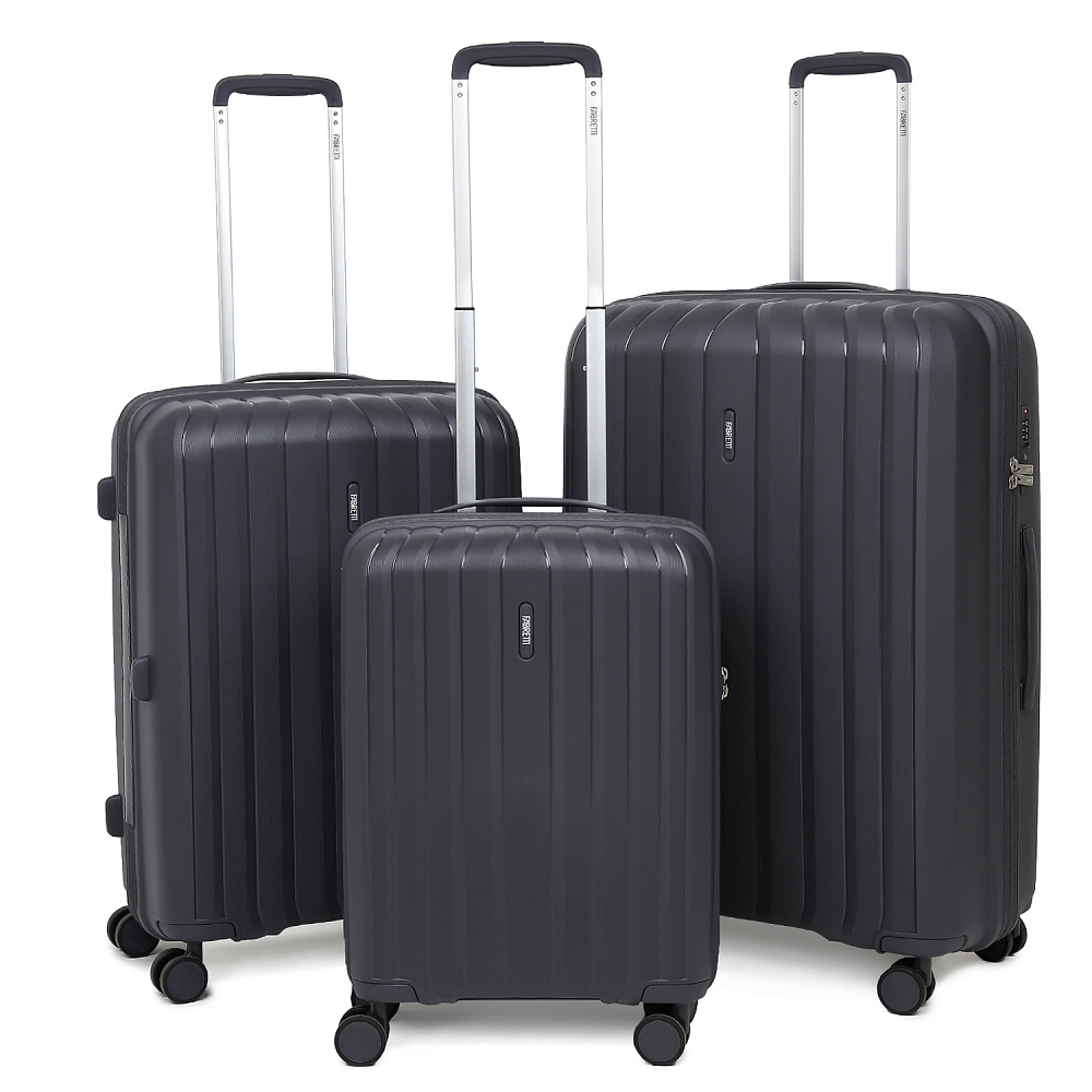 FT2125-28-3 FABRETTI Чемодан 4-х колесный 100% полипропилен (серый тёмный)