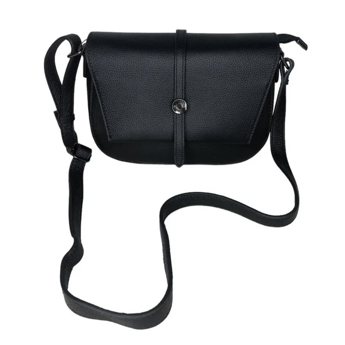 709К Сумка женская натуральная кожа черная (Черный/натуральная кожа/Redmond)