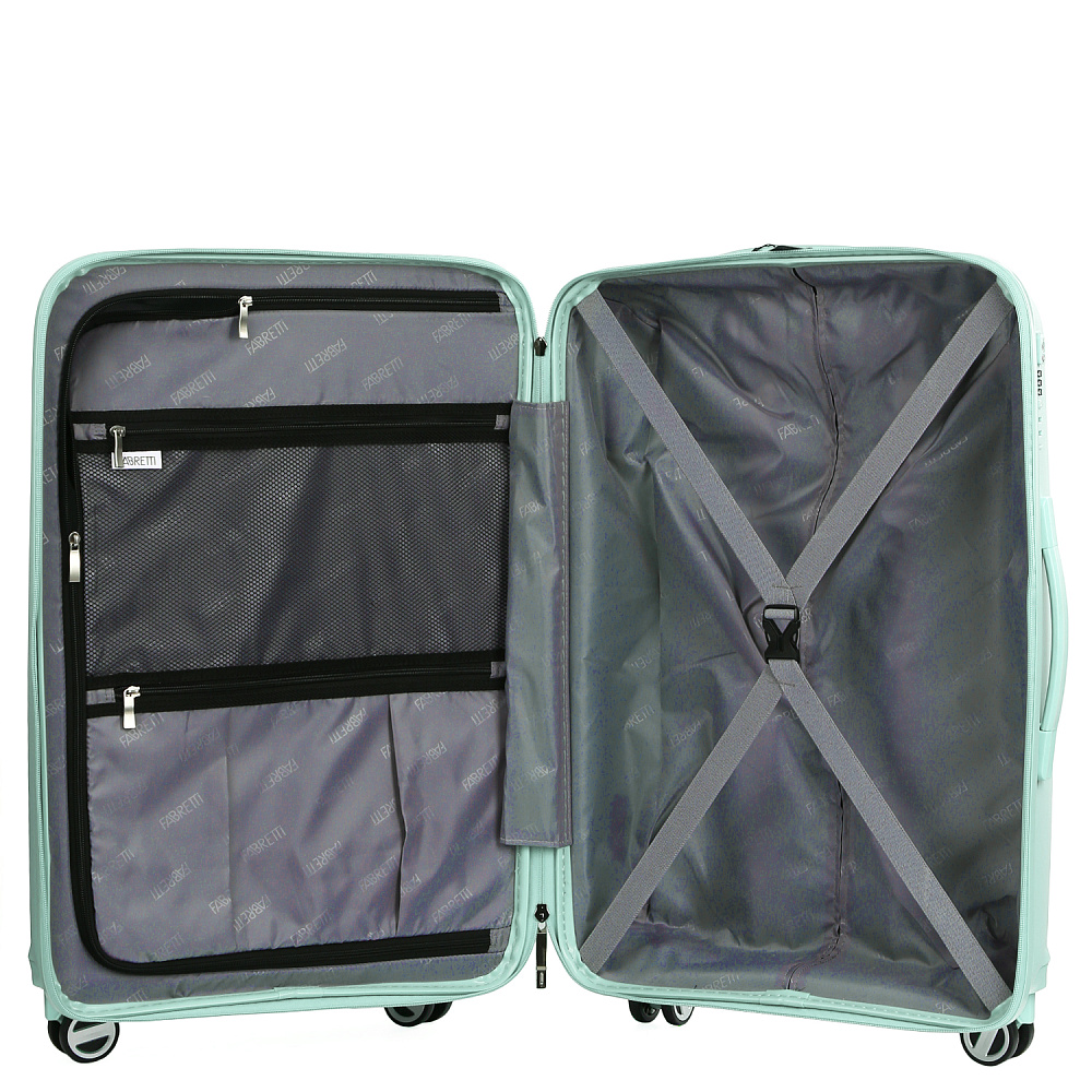 EN7520-24-11 FABRETTI Чемодан 4-х колесный 100% полипропилен (Мята/44*67*25/полипропилен/M/3,4 кг/FABRETTI)