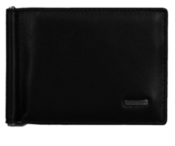 32006-3-55D Black Зажим для денег (Malgrado) (черный/11,5*8,5*0,8/натуральная кожа/Malgrado)