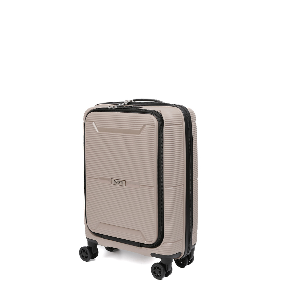 AT1010-20-12 FABRETTI Чемодан 4-х колесный 100% полипропилен (бежевый тёмный/39*55*21/полипропилен/S/FABRETTI)