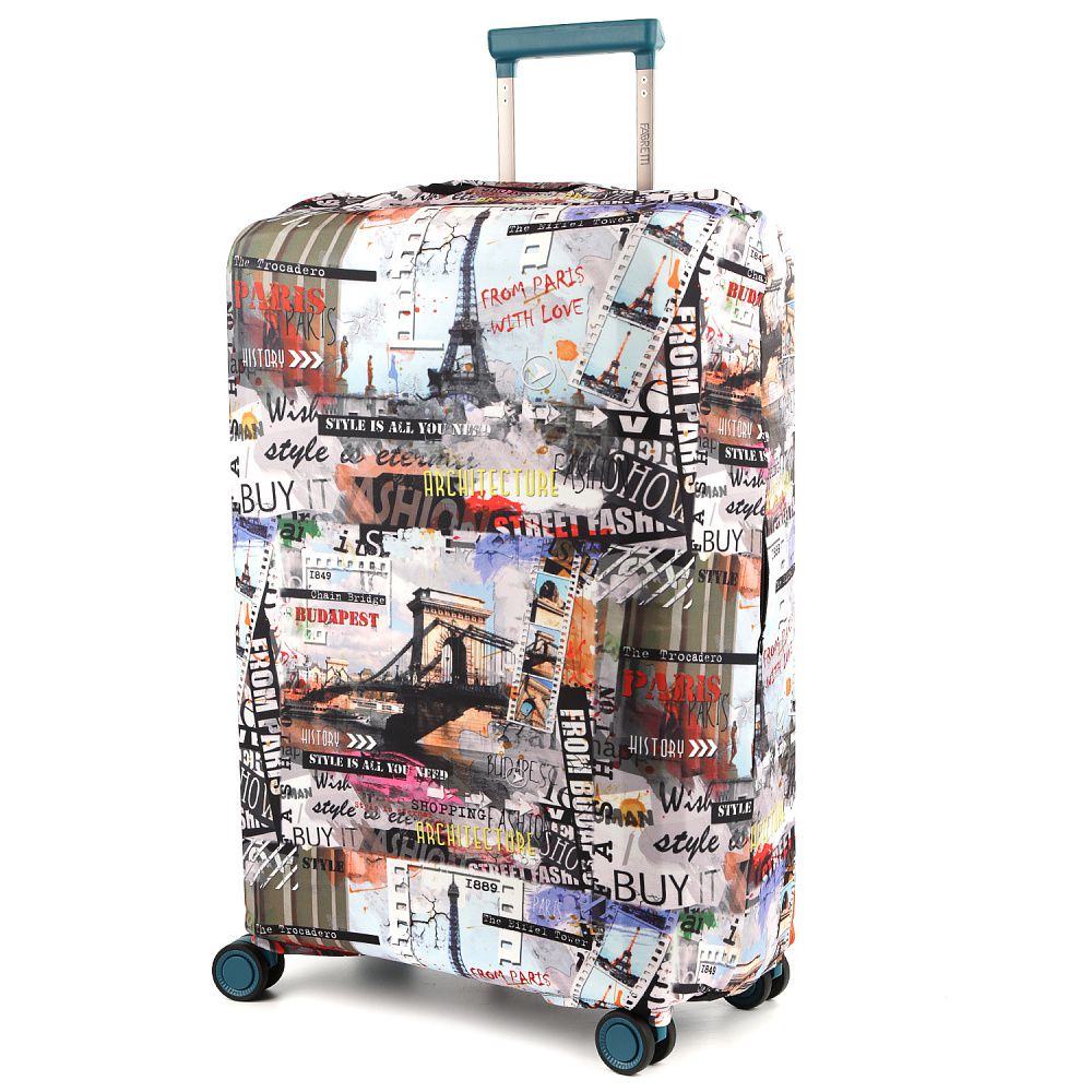 W1051-M FABRETTI Чехол для чемодана  92%полиэстер 8%спандекс (Коричневый/M/полиэстер/спандекс/FABRETTI)