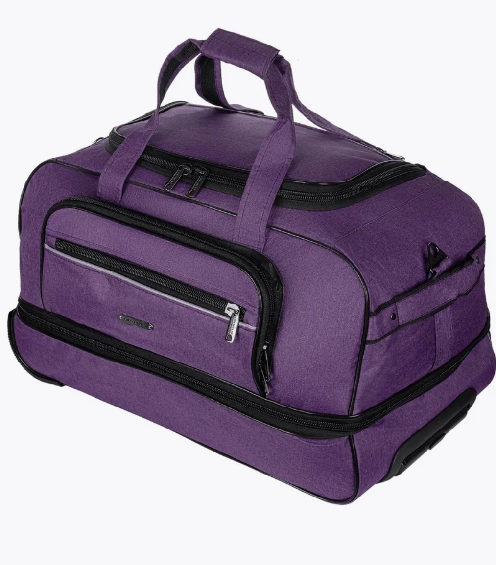 М-5901Б Сумки на колёсах с бьютиком катионик фиолетовый (фиолетовый/56*35*33+28/катионик/NTL Continent)