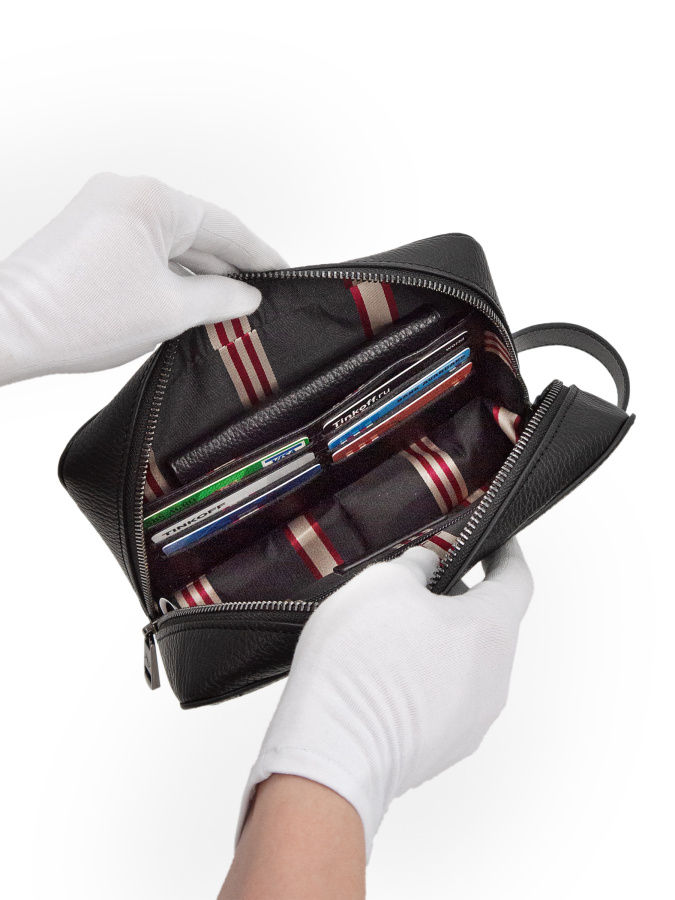 102-82603-1 Органайзер дорожный кожа Пеллекон (черный/22*16*7/натуральная кожа/PELLECON)