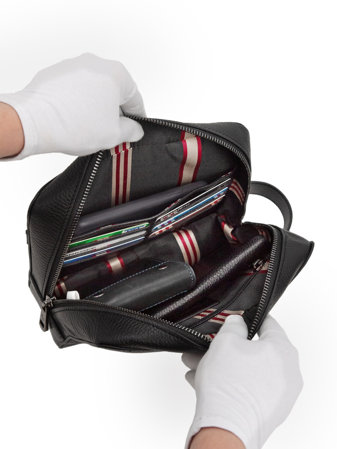 102-82603-1 Органайзер дорожный кожа Пеллекон (черный/22*16*7/натуральная кожа/PELLECON)