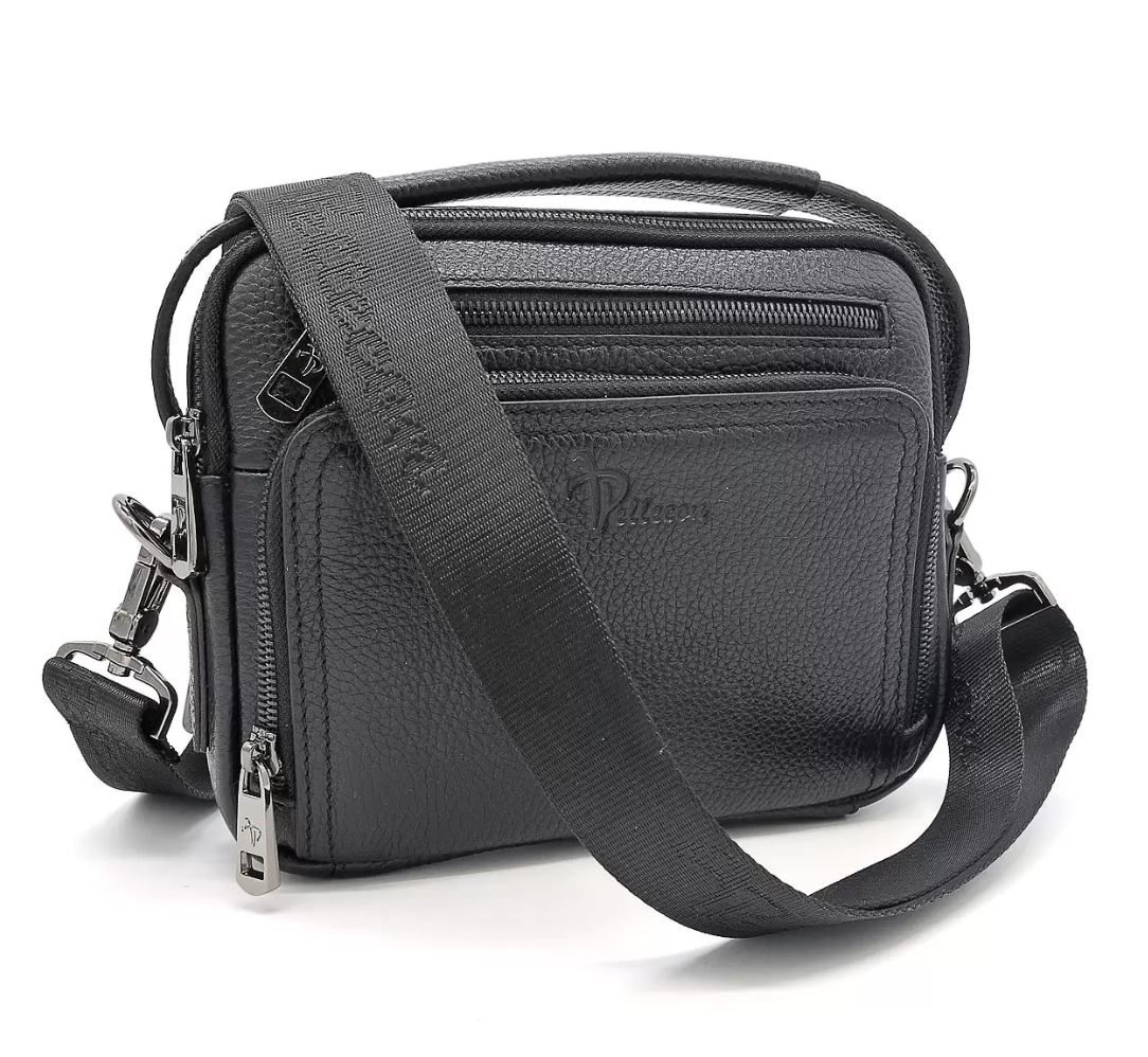 102-81583-1 Сумка мужская кожа (Пеллекон) (черный/21*17,5*5/натуральная кожа/PELLECON)