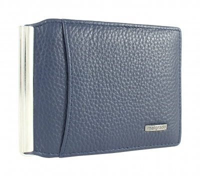 32420-5003D Blue Зажим для денег Malgrado (синий/11,5*8,5*0,8/натуральная кожа/Malgrado)