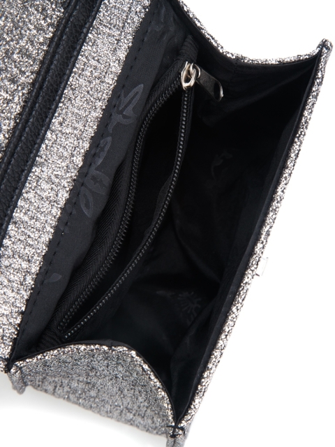 3687 Сумка женская серебро/черный (Серебро/17*13*8,5/Экокожа)