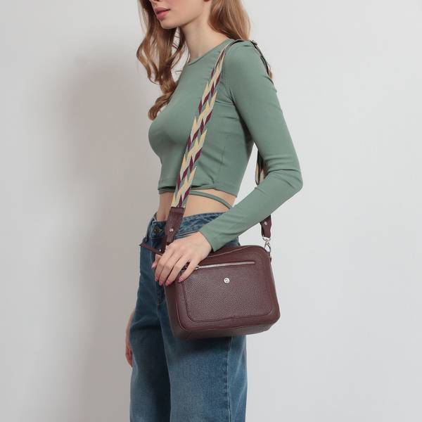 2593LNT Сумка женская Бордовый (Бордовый/23*20*8,5/натуральная кожа/Richet)